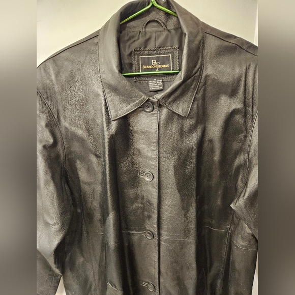 NWOT - Leather Brandon Thomas Black Long Trench Coat - Size 1X - Picture 4 of 9